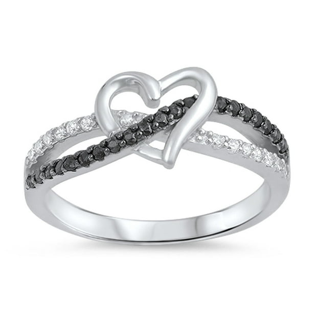 925 Sterling Silver Promise Ring Infinity Infinite Knot NEW Heart Knot Ring